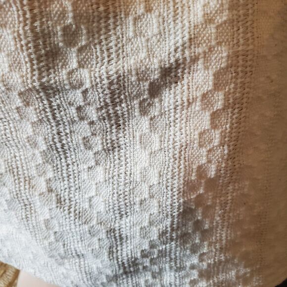 Off-White Cream Weave Shawl Scarf Wrap with Fringe - Picture 5 of 16